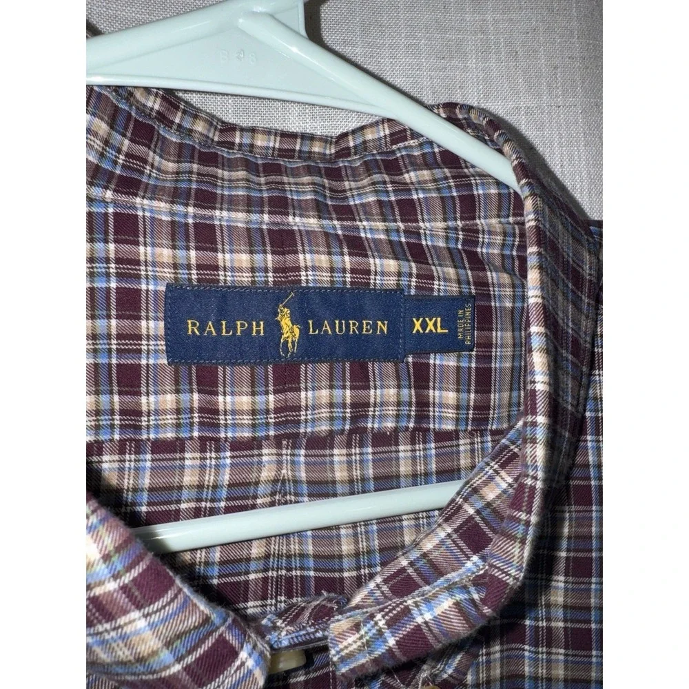 NWT Men's Ralph Lauren Oxford‎ Long Sleeve Button Down Plaid Shirt XXL Pony